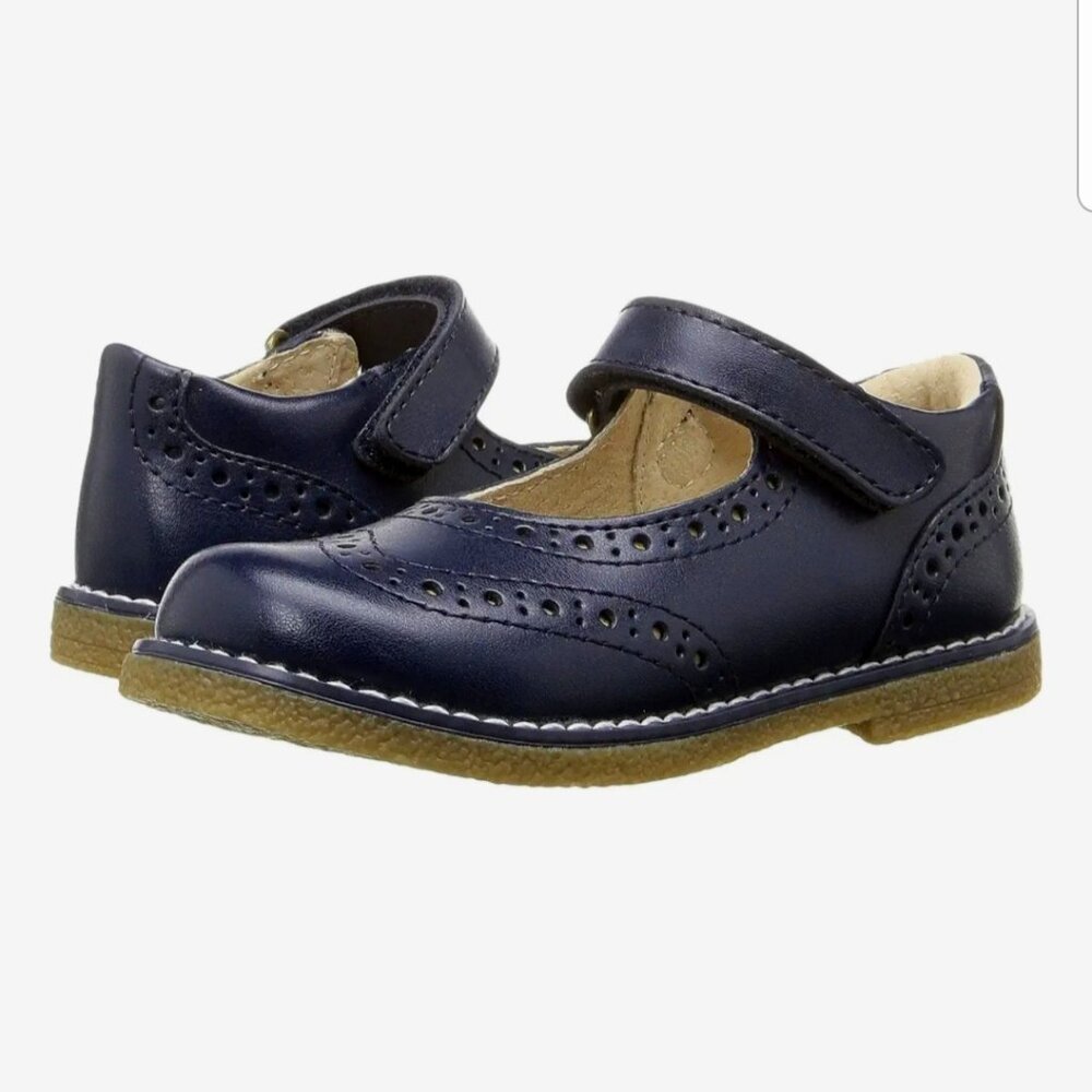 Footmates Little Girl Genuine Leather Blue Dress Shoes.Size 2.5 Y - Never worn